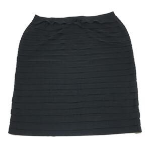 DRESSBARN Preowned Ruffle Skirt Black Size 16